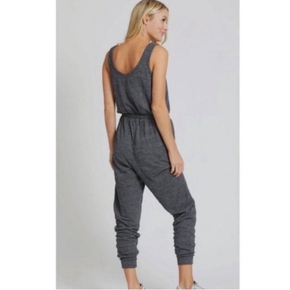 Free People Beach Bicoastal Heathered Charcoal Jumpsuit - Picture 4 of 13